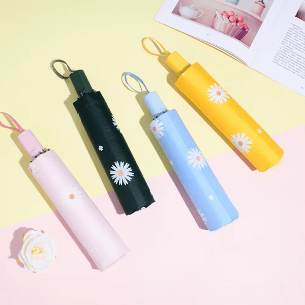 Ihana Daisy Print taitettava sateenvarjo