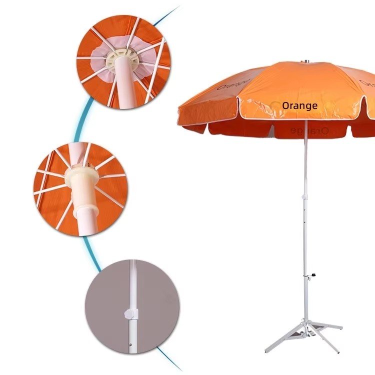 Oxford Fabric -rantasateenvarjo, teräsrunko, mukautettu logo PVC-ulkopation aurinkovarjo